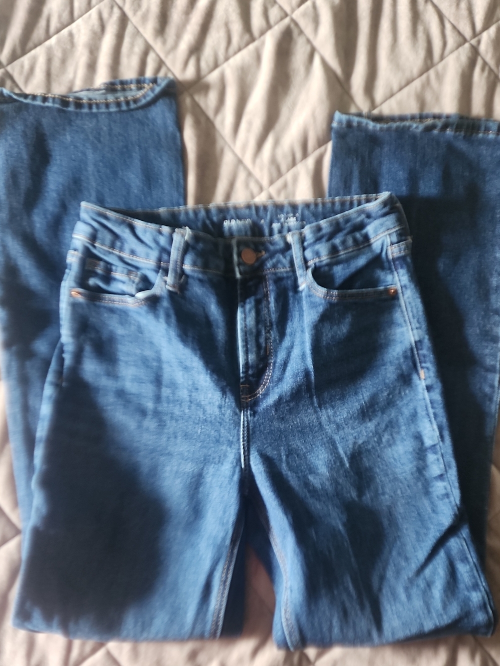 Old Navy Medium Blue Flare Jeans Exyra High Rise